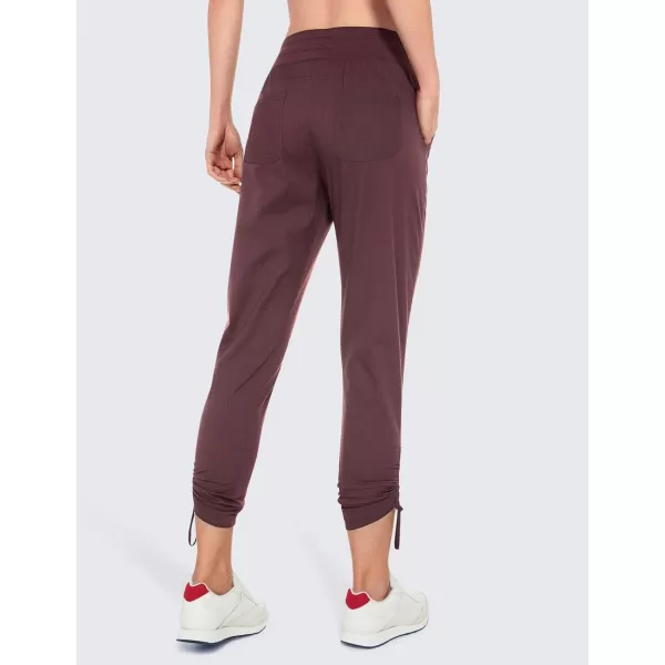 CRZ YOGA Womens Casual 78 Pants 2527  Lightweight Workout Outdoor Athletic Track Travel Lounge Joggers PocketsDark Russet