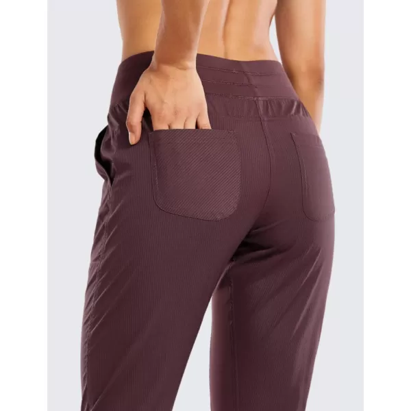 CRZ YOGA Womens Casual 78 Pants 2527  Lightweight Workout Outdoor Athletic Track Travel Lounge Joggers PocketsDark Russet