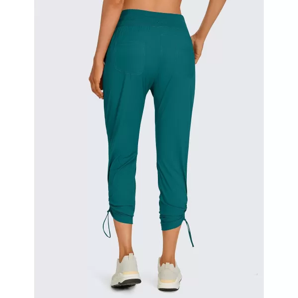 CRZ YOGA Womens Casual 78 Pants 2527  Lightweight Workout Outdoor Athletic Track Travel Lounge Joggers PocketsGreen Jade