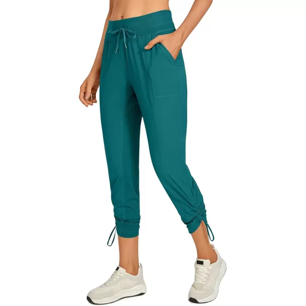 CRZ YOGA Womens Casual 78 Pants 2527  Lightweight Workout Outdoor Athletic Track Travel Lounge Joggers PocketsGreen Jade