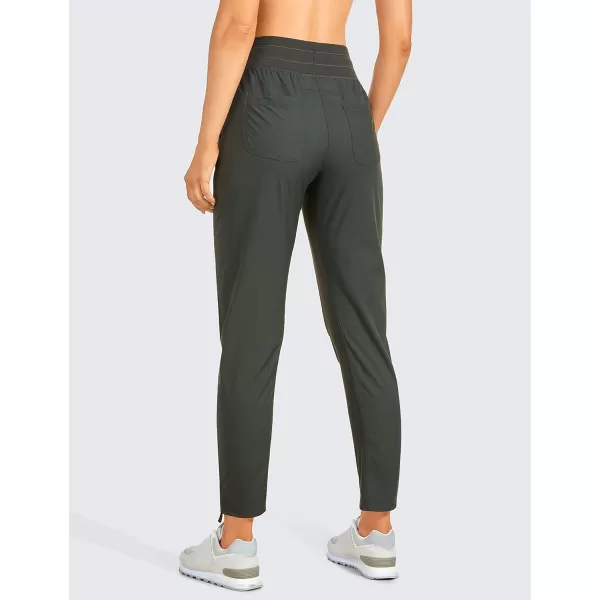 CRZ YOGA Womens Casual 78 Pants 2527  Lightweight Workout Outdoor Athletic Track Travel Lounge Joggers PocketsGrey Olive