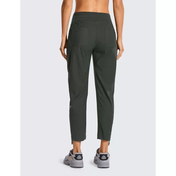 CRZ YOGA Womens Casual 78 Pants 2527  Lightweight Workout Outdoor Athletic Track Travel Lounge Joggers PocketsGrey Olive