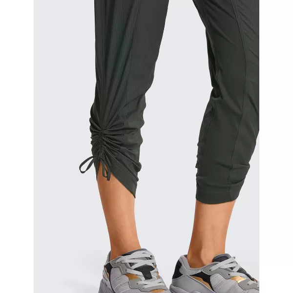 CRZ YOGA Womens Casual 78 Pants 2527  Lightweight Workout Outdoor Athletic Track Travel Lounge Joggers PocketsGrey Olive