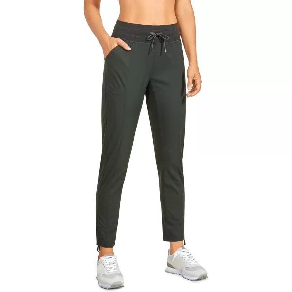 CRZ YOGA Womens Casual 78 Pants 2527  Lightweight Workout Outdoor Athletic Track Travel Lounge Joggers PocketsGrey Olive