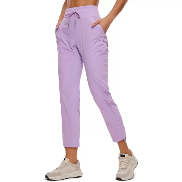 CRZ YOGA Womens Casual 78 Pants 2527  Lightweight Workout Outdoor Athletic Track Travel Lounge Joggers PocketsLilac