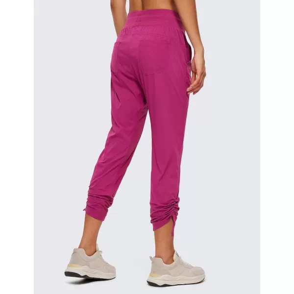 CRZ YOGA Womens Casual 78 Pants 2527  Lightweight Workout Outdoor Athletic Track Travel Lounge Joggers PocketsMagenta Purple