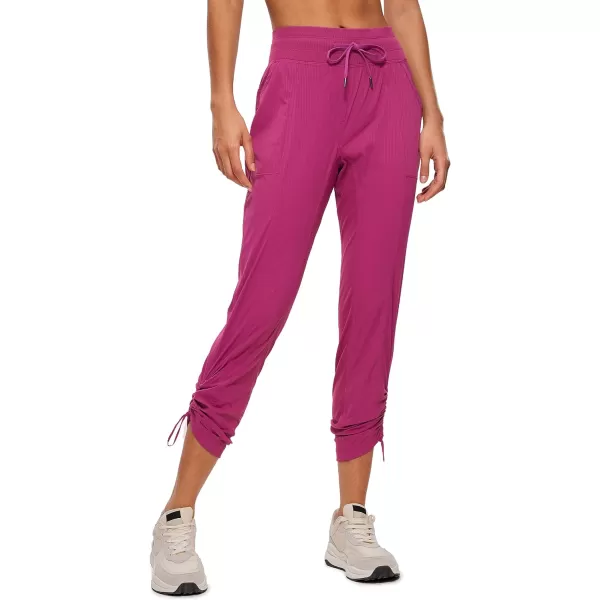 CRZ YOGA Womens Casual 78 Pants 2527  Lightweight Workout Outdoor Athletic Track Travel Lounge Joggers PocketsMagenta Purple