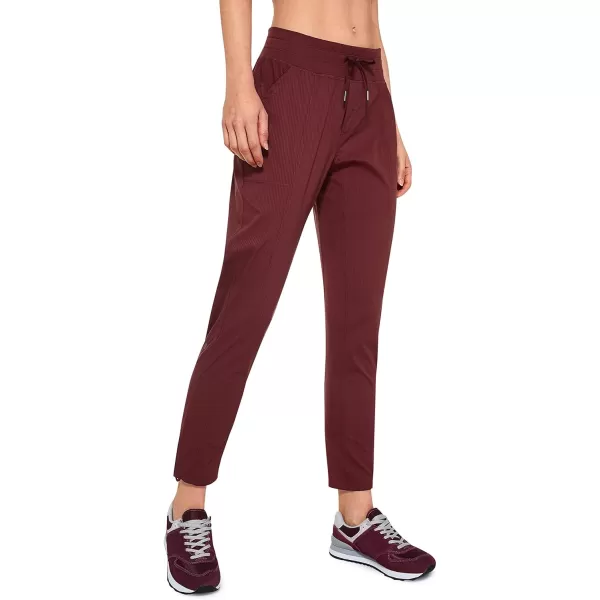 CRZ YOGA Womens Casual 78 Pants 2527  Lightweight Workout Outdoor Athletic Track Travel Lounge Joggers PocketsNoctilucence Red