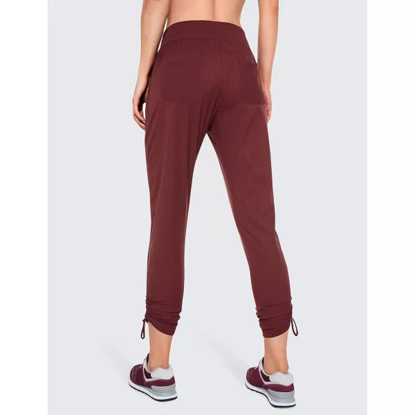 CRZ YOGA Womens Casual 78 Pants 2527  Lightweight Workout Outdoor Athletic Track Travel Lounge Joggers PocketsNoctilucence Red