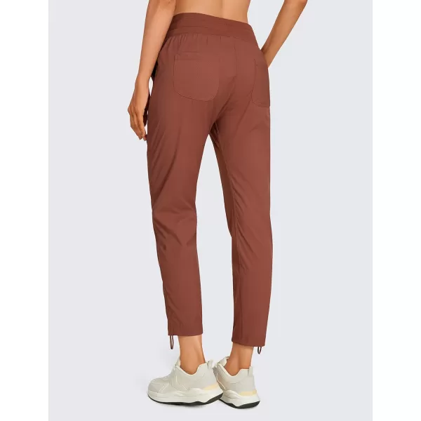 CRZ YOGA Womens Casual 78 Pants 2527  Lightweight Workout Outdoor Athletic Track Travel Lounge Joggers PocketsThe Cognac Brown