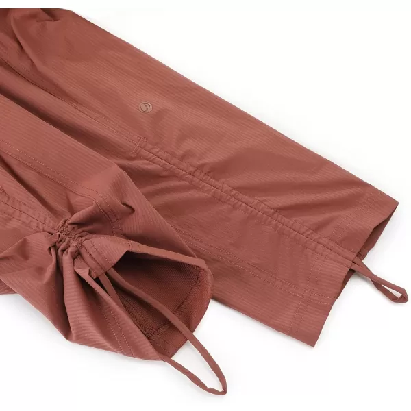 CRZ YOGA Womens Casual 78 Pants 2527  Lightweight Workout Outdoor Athletic Track Travel Lounge Joggers PocketsThe Cognac Brown