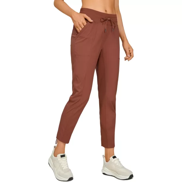 CRZ YOGA Womens Casual 78 Pants 2527  Lightweight Workout Outdoor Athletic Track Travel Lounge Joggers PocketsThe Cognac Brown