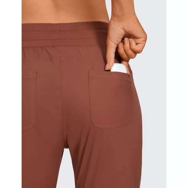CRZ YOGA Womens Casual 78 Pants 2527  Lightweight Workout Outdoor Athletic Track Travel Lounge Joggers PocketsThe Cognac Brown