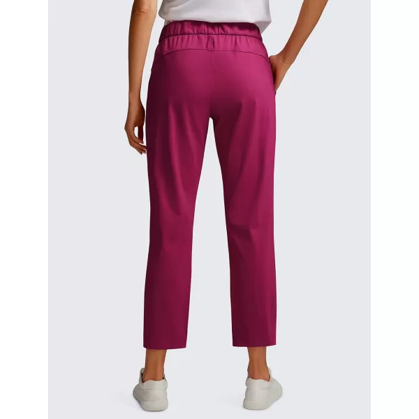 CRZ YOGA Womens High Waisted 4Way Stretch Golf Capris 25 Short  Work Pants Athletic Lounge Workout Ankle PantsMagenta Purple