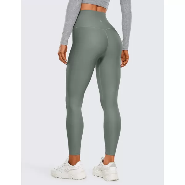 CRZ YOGA Womens High Waisted Fleece Lined Leggings 25 inches  Winter Warm Thick Thermal Soft Workout Yoga PantsGrey Sage