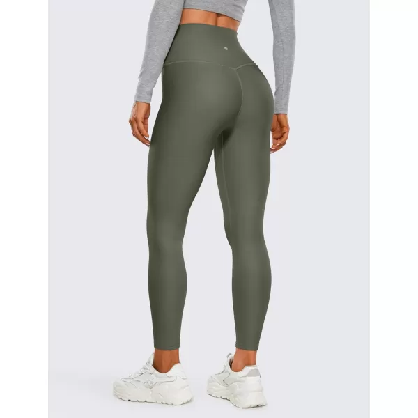 CRZ YOGA Womens High Waisted Fleece Lined Leggings 25 inches  Winter Warm Thick Thermal Soft Workout Yoga PantsOlive Green