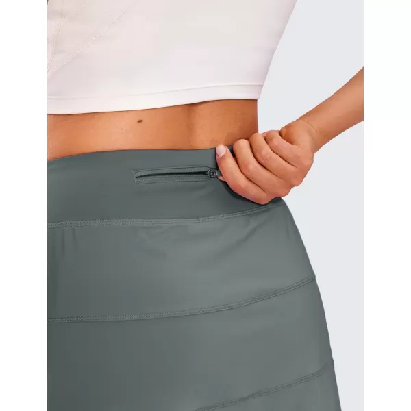 CRZ YOGA Womens High Waisted Tennis Skirts with 3 Pockets Golf Skirts A Line Lightweight Cute Athletic Casual SkortsGrey Sage