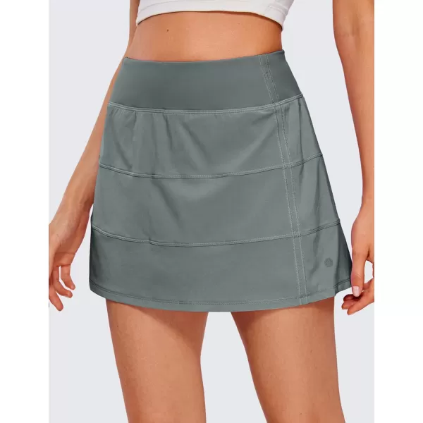 CRZ YOGA Womens High Waisted Tennis Skirts with 3 Pockets Golf Skirts A Line Lightweight Cute Athletic Casual SkortsGrey Sage