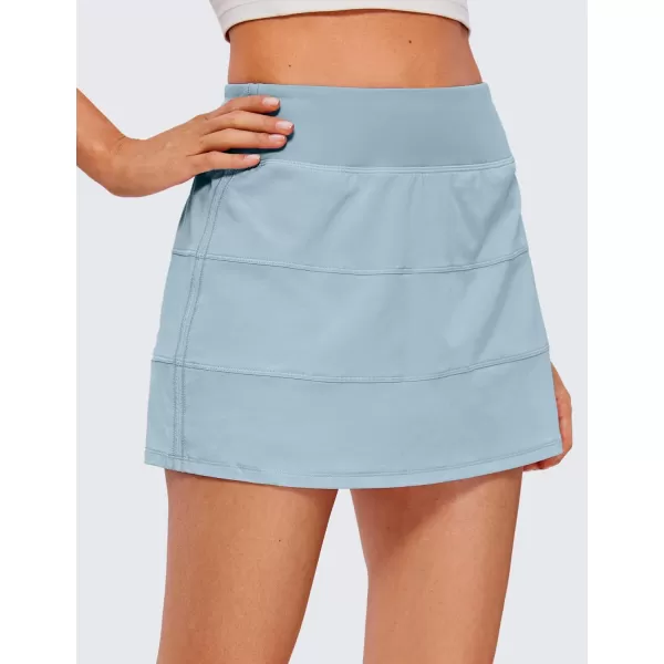 CRZ YOGA Womens High Waisted Tennis Skirts with 3 Pockets Golf Skirts A Line Lightweight Cute Athletic Casual SkortsLight Grayish Blue