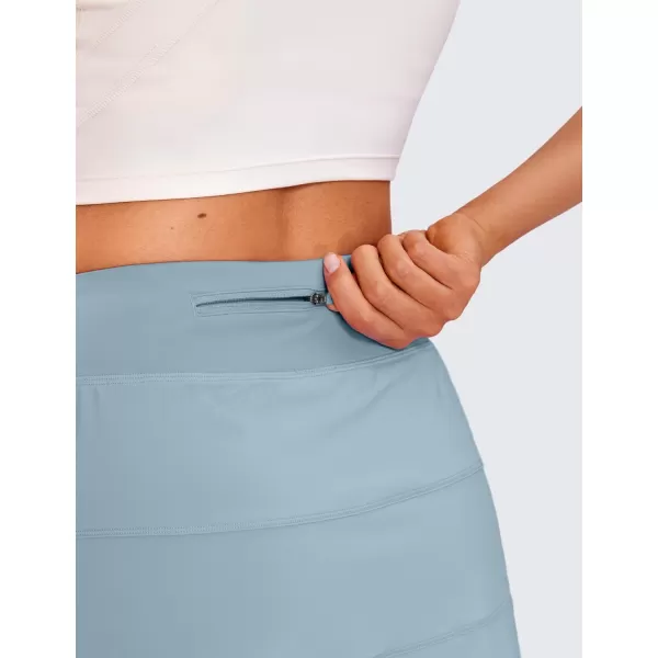 CRZ YOGA Womens High Waisted Tennis Skirts with 3 Pockets Golf Skirts A Line Lightweight Cute Athletic Casual SkortsLight Grayish Blue