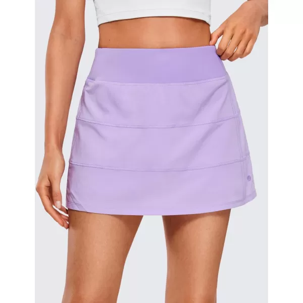 CRZ YOGA Womens High Waisted Tennis Skirts with 3 Pockets Golf Skirts A Line Lightweight Cute Athletic Casual SkortsLilac