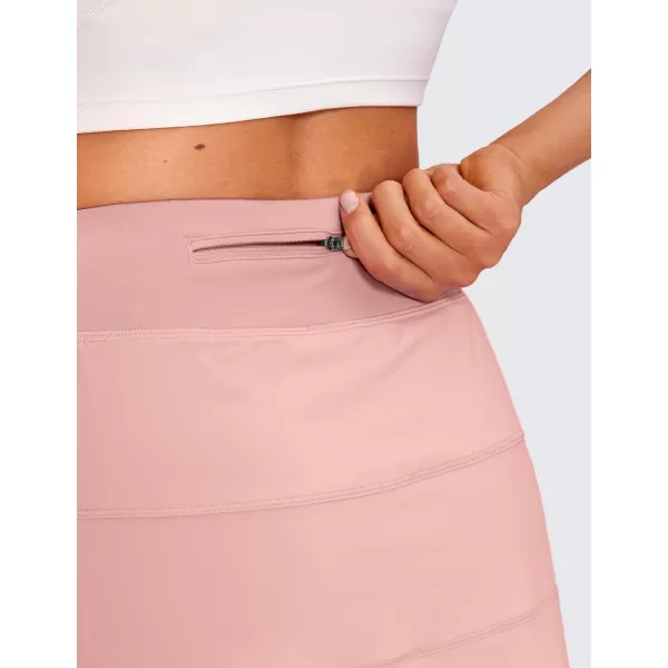 CRZ YOGA Womens High Waisted Tennis Skirts with 3 Pockets Golf Skirts A Line Lightweight Cute Athletic Casual SkortsPuff Pink