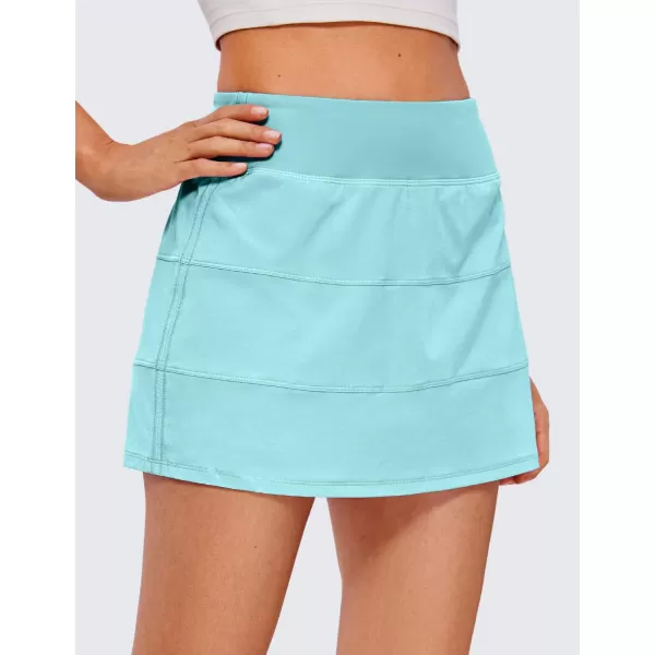 CRZ YOGA Womens High Waisted Tennis Skirts with 3 Pockets Golf Skirts A Line Lightweight Cute Athletic Casual SkortsTurquoise