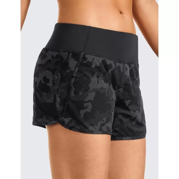CRZ YOGA Womens Lightweight Gym Athletic Workout Shorts Liner 4  Quick Dry Running Sport Spandex Shorts Mesh Zipper PocketsCamo Multi Six