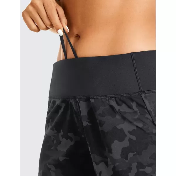 CRZ YOGA Womens Lightweight Gym Athletic Workout Shorts Liner 4  Quick Dry Running Sport Spandex Shorts Mesh Zipper PocketsCamo Multi Six