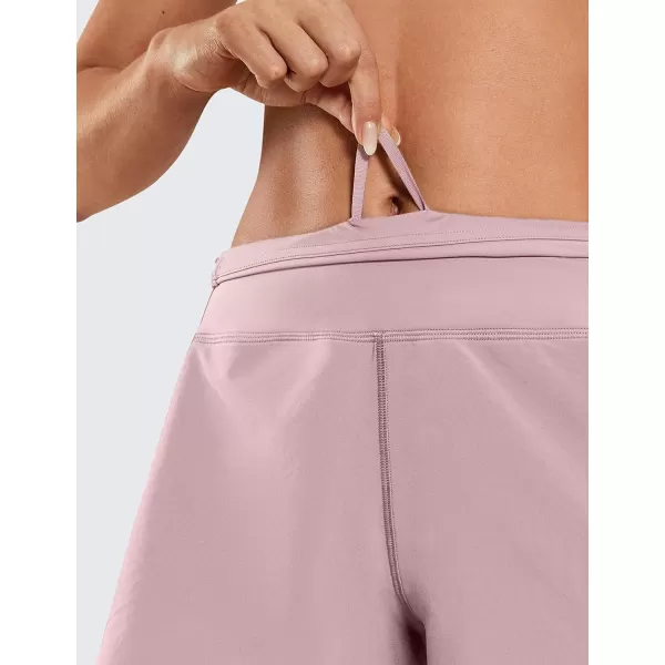 CRZ YOGA Womens Lightweight Gym Athletic Workout Shorts Liner 4  Quick Dry Running Sport Spandex Shorts Mesh Zipper PocketsMoonlight Ash