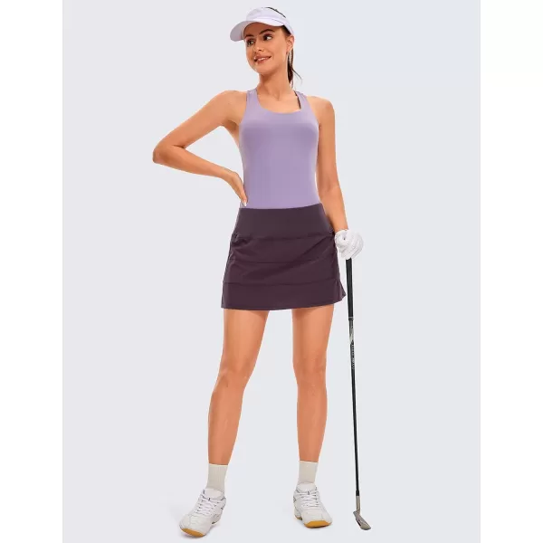 CRZ YOGA Womens Lightweight High Waisted Tennis Skirts A Line Athletic Workout Running Sports Golf Skorts with PocketsArctic Plum