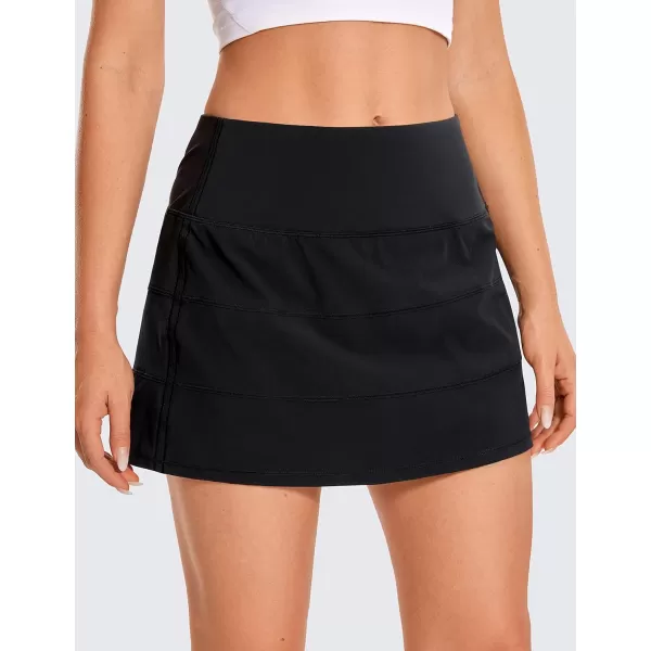 CRZ YOGA Womens Lightweight High Waisted Tennis Skirts A Line Athletic Workout Running Sports Golf Skorts with PocketsBlack