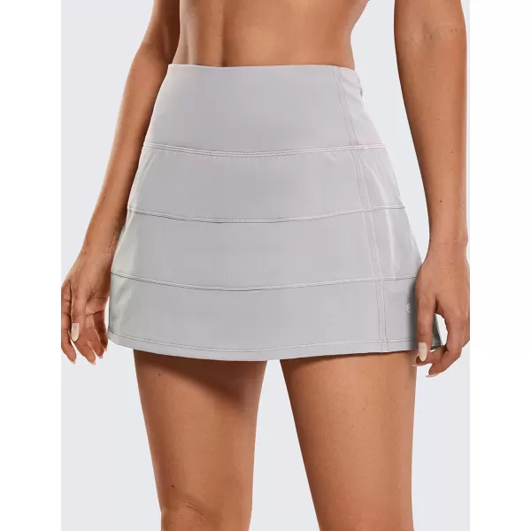 CRZ YOGA Womens Lightweight High Waisted Tennis Skirts A Line Athletic Workout Running Sports Golf Skorts with PocketsDark Chrome