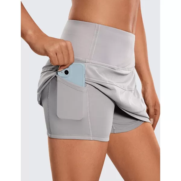 CRZ YOGA Womens Lightweight High Waisted Tennis Skirts A Line Athletic Workout Running Sports Golf Skorts with PocketsDark Chrome