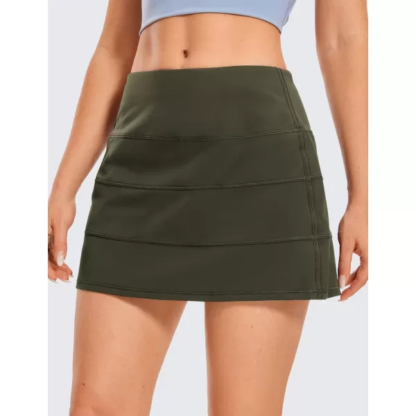 CRZ YOGA Womens Lightweight High Waisted Tennis Skirts A Line Athletic Workout Running Sports Golf Skorts with PocketsDark Olive