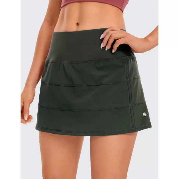 CRZ YOGA Womens Lightweight High Waisted Tennis Skirts A Line Athletic Workout Running Sports Golf Skorts with PocketsGrey Olive