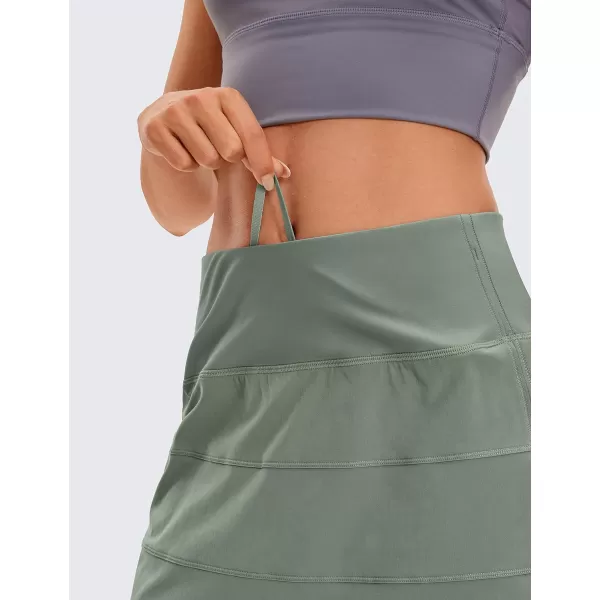 CRZ YOGA Womens Lightweight High Waisted Tennis Skirts A Line Athletic Workout Running Sports Golf Skorts with PocketsGrey Sage