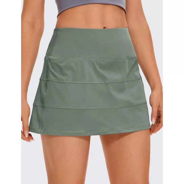 CRZ YOGA Womens Lightweight High Waisted Tennis Skirts A Line Athletic Workout Running Sports Golf Skorts with PocketsGrey Sage