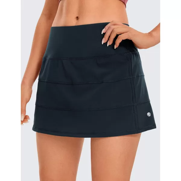 CRZ YOGA Womens Lightweight High Waisted Tennis Skirts A Line Athletic Workout Running Sports Golf Skorts with PocketsInk Blue