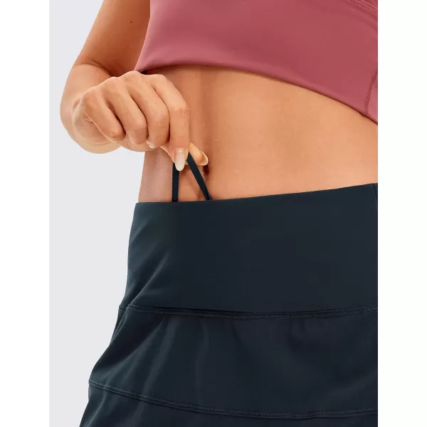 CRZ YOGA Womens Lightweight High Waisted Tennis Skirts A Line Athletic Workout Running Sports Golf Skorts with PocketsInk Blue