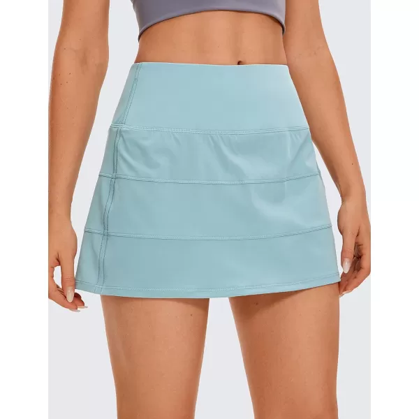 CRZ YOGA Womens Lightweight High Waisted Tennis Skirts A Line Athletic Workout Running Sports Golf Skorts with PocketsLight Grayish Blue