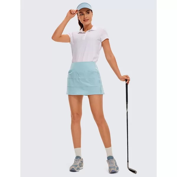 CRZ YOGA Womens Lightweight High Waisted Tennis Skirts A Line Athletic Workout Running Sports Golf Skorts with PocketsLight Grayish Blue