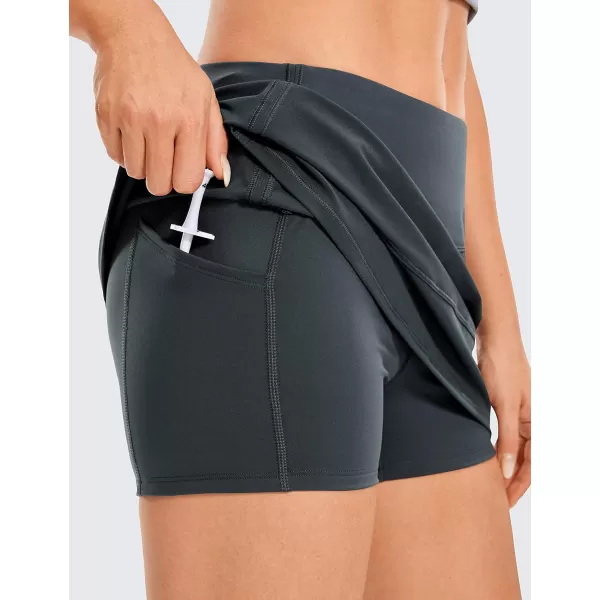 CRZ YOGA Womens Lightweight High Waisted Tennis Skirts A Line Athletic Workout Running Sports Golf Skorts with PocketsMelanite