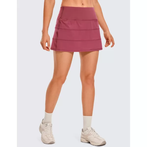 CRZ YOGA Womens Lightweight High Waisted Tennis Skirts A Line Athletic Workout Running Sports Golf Skorts with PocketsMisty Merlot