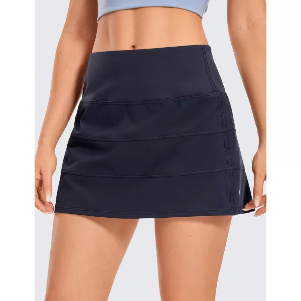 CRZ YOGA Womens Lightweight High Waisted Tennis Skirts A Line Athletic Workout Running Sports Golf Skorts with PocketsNavy