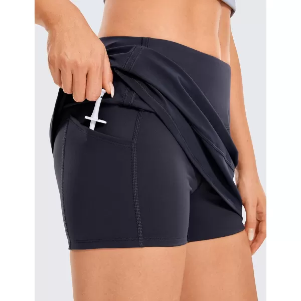 CRZ YOGA Womens Lightweight High Waisted Tennis Skirts A Line Athletic Workout Running Sports Golf Skorts with PocketsNavy