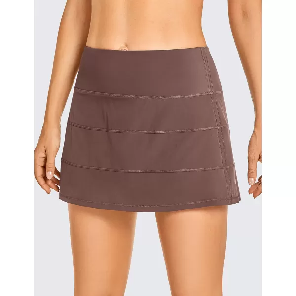 CRZ YOGA Womens Lightweight High Waisted Tennis Skirts A Line Athletic Workout Running Sports Golf Skorts with PocketsPurple Taupe