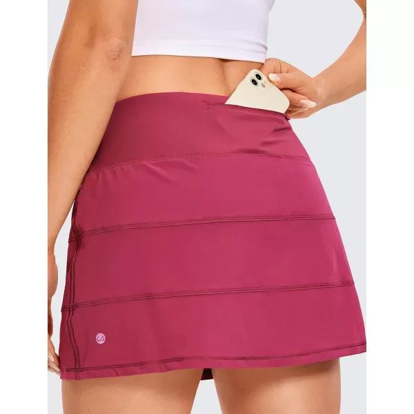 CRZ YOGA Womens Lightweight High Waisted Tennis Skirts A Line Athletic Workout Running Sports Golf Skorts with PocketsThe Dark Purple