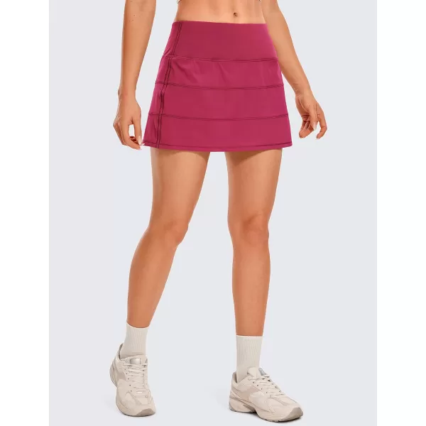 CRZ YOGA Womens Lightweight High Waisted Tennis Skirts A Line Athletic Workout Running Sports Golf Skorts with PocketsThe Dark Purple