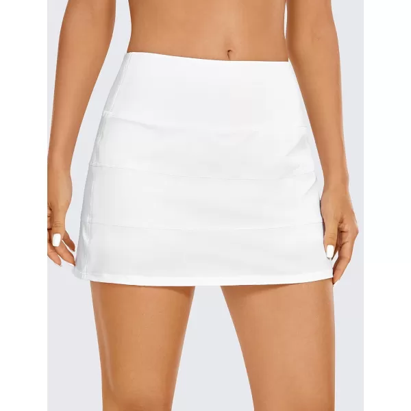 CRZ YOGA Womens Lightweight High Waisted Tennis Skirts A Line Athletic Workout Running Sports Golf Skorts with PocketsWhite